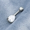 Yuvarlak Vücut Piercingleri Mücevherat Gözyaşı Damlası Kristal Göbek Yüzük Çift zirkon 10mm