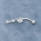 Gümüş Üç Zirkon Vücut Piercingleri Mücevherat 14ga Çelik Kavisli Halter