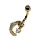 Parlak Ay Yıldız Dangle Belly Button Piercing Takı sahte opal taş ODM