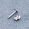 316 Paslanmaz Çelik Labret Piercing Takı 16G 8mm Uzun Bar Opal Labret Saplama