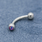 Sentetik Opal 16 Ölçer Kaş Piercing Takı Paslanmaz Çelik 8mm