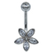Çiçek Markiz Kristalleri Gümüş Altın Göbek Göbek Yüzüğü Cerrahi Çelik Piercing 14G