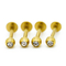 Labret Stud Dudak Altın Kaplama Cerrahi Çelik Piercing Takı 4pcs / Set Zirkonlu