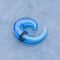 Akrilik Malzeme Kulak Tıkaçları Tünelleri Spiral Deri Halkalı Parlak Mavi Renk